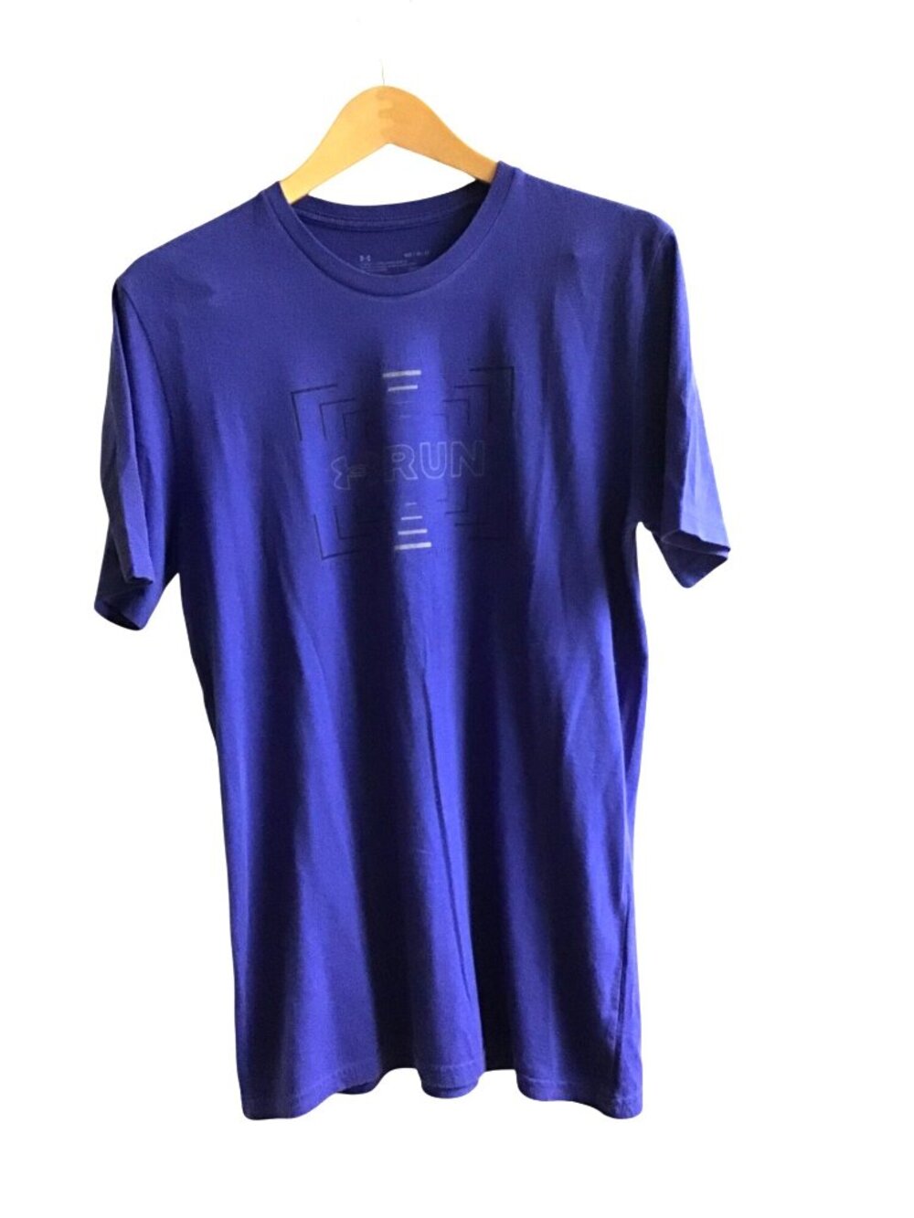 Under Armour Mens HeatGear "Run" Blue T-Shirt M